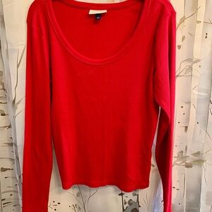 Universal‎ Threads Women's Ribbed Red Long Sleeve Top Size XL EUC